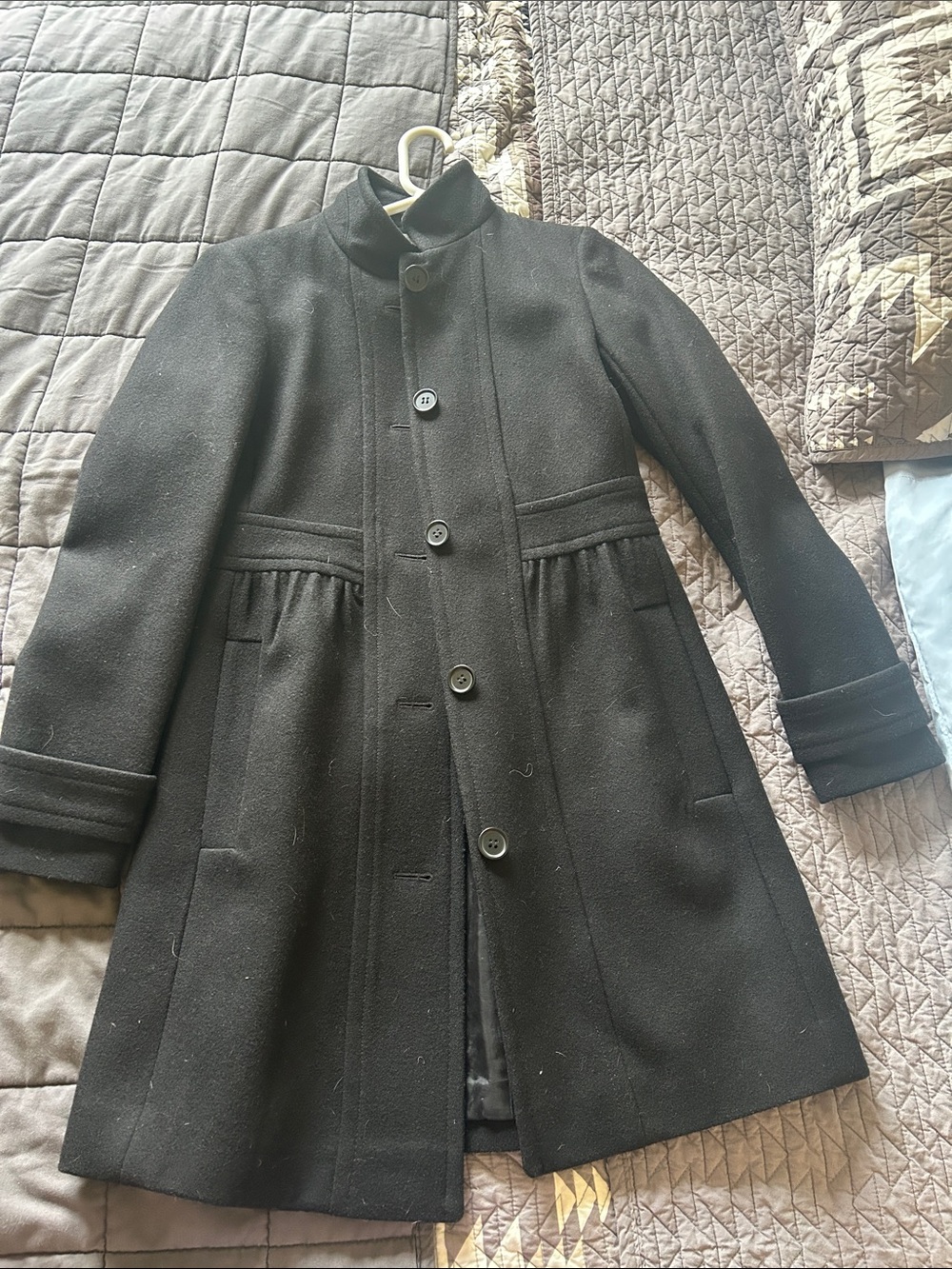 J. Crew Black Wool Blend Button-Up Coat - Picture 1 of 1